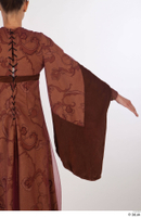  Photos Woman in Historical Dress 35 15th century brown dress historical clothing shoulder sleeve upper body 0002.jpg
